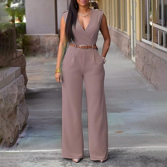 Jumpsuit Vrouw 2024 Nieuwe Vrouwen Rits V-hals Lange Mouw Jumpsuit