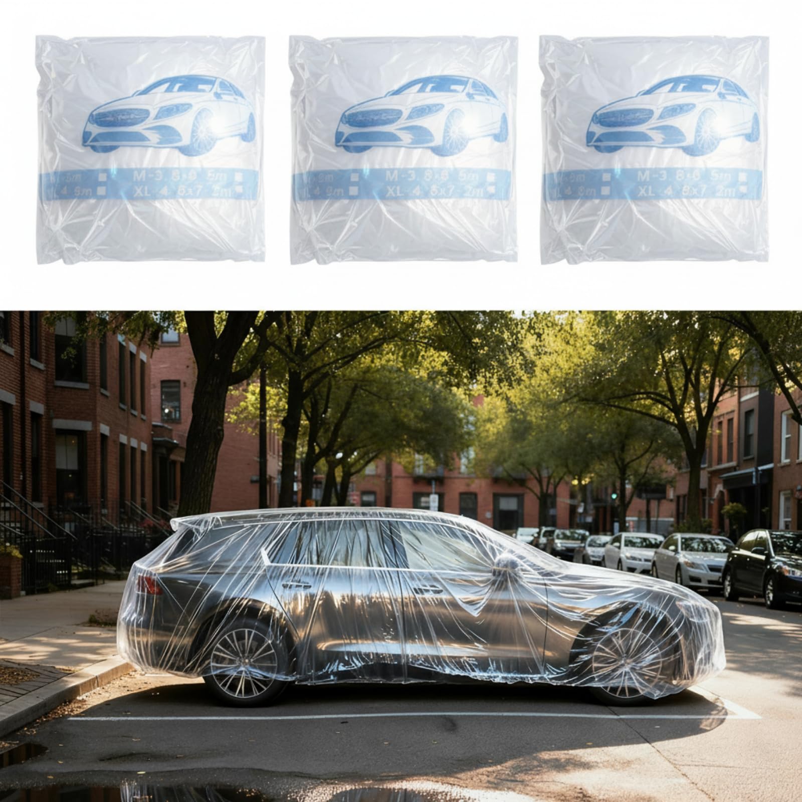 LEIFIDE 12 Pack Universal Plastic Disposable Car Cover
