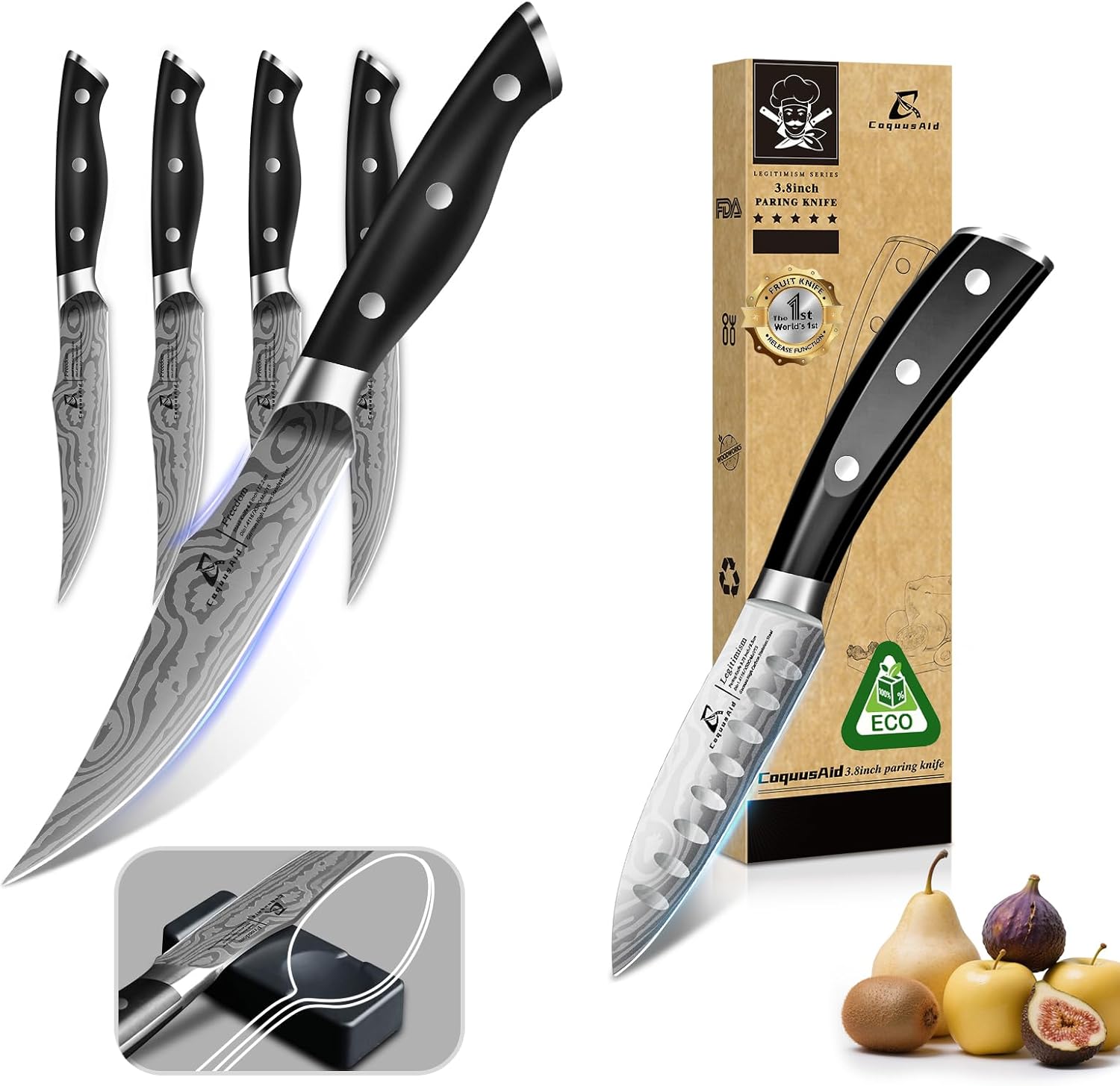 Steak Knives Set of 4+Paring Knife