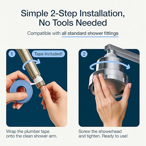 Miniatura 6 de MyHalos® Cabezal de ducha filtrado para filtro de agua dura, alta presión, elimina el cloro, filtro de cabezal de ducha para suavizador de agua