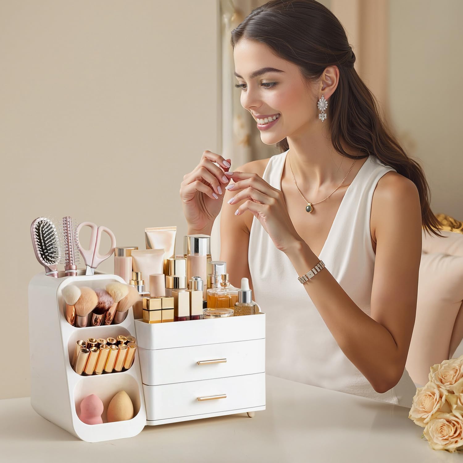 Die besten Make-up-Organizer für eine stilvolle Aufbewahrung 6 HBlife Makeup Organizer mit Schubladen