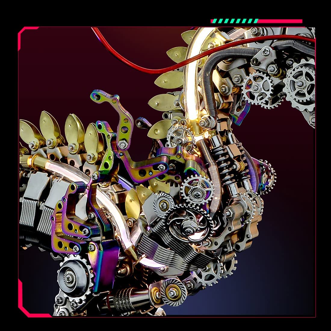 Metalkitor Puzzle 3D in metallo, grande drago cinese, puzzle meccanico in metallo, ornamento da scrivania fai da te, da assemblare, rompicapo, perfetto per adulti