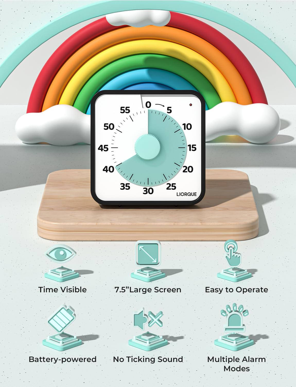 Snapklik.com : LIORQUE 60 Minute Visual Timer For Kids And Adults, Non ...