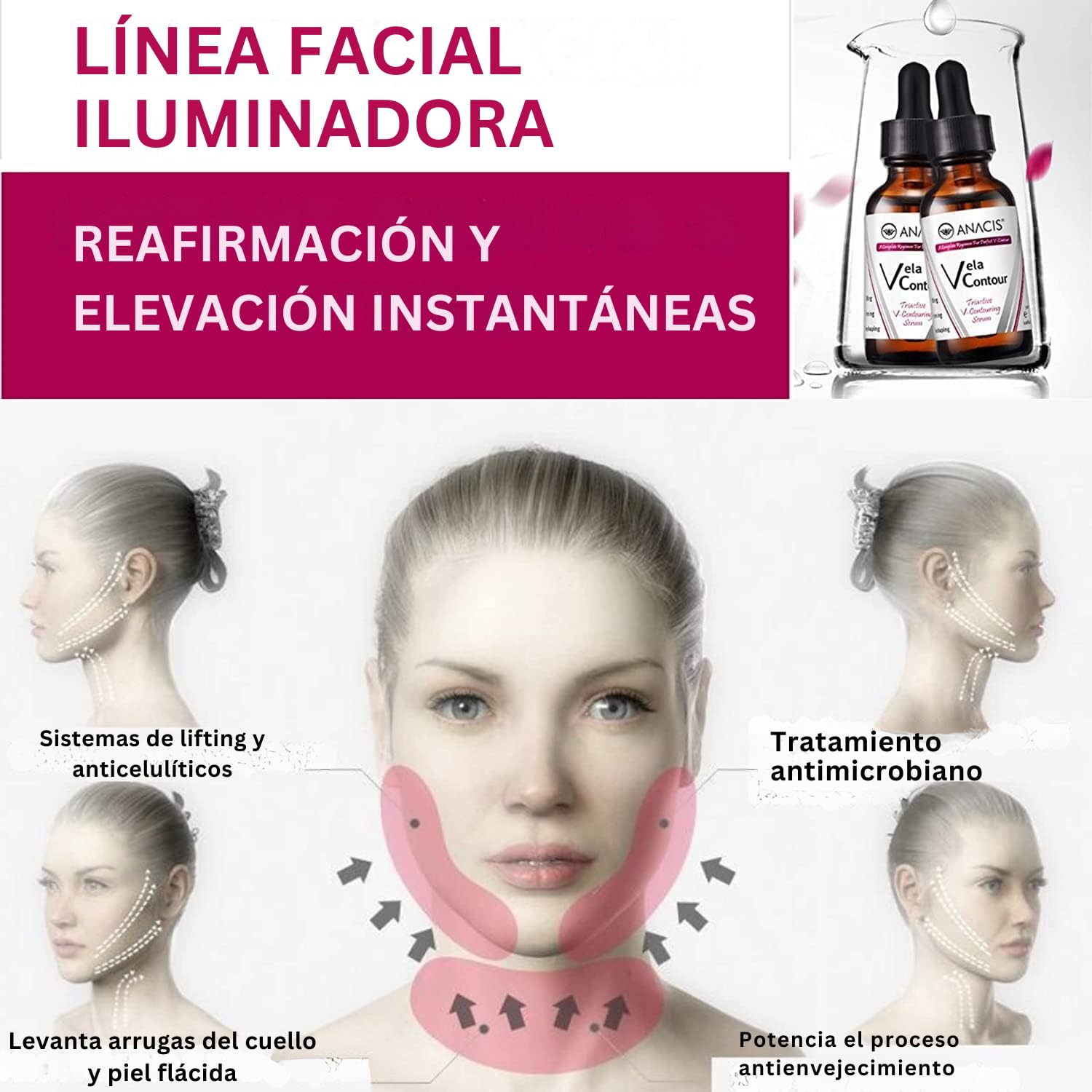 Suero Reafirmante para Cuello y Papada Anacis | Antiedad, Antiarrugas y Reductor de Papada | Sérum Cuello Firmeza Ideal Piel