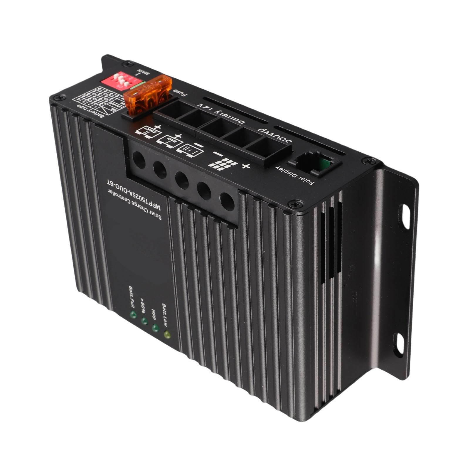 Cryfokt Kontroler Rozładowania Energii Słonecznej MPPT Wysoka wydajność Podwójne ładowanie Akumulatora do Kampera i Samochodu 12 V Stop Aluminium 14,7 X 8 X 4 Cm (#2)