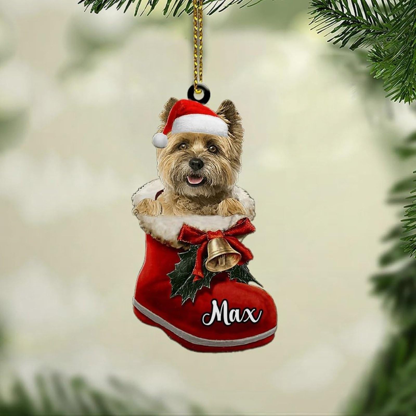 Luckluccy Custom Cairn Terrier Ornament,Personalized Christmas Ornament,Gifts For Dog Mom,Dad,Lovers,Xmas Decor Hanging