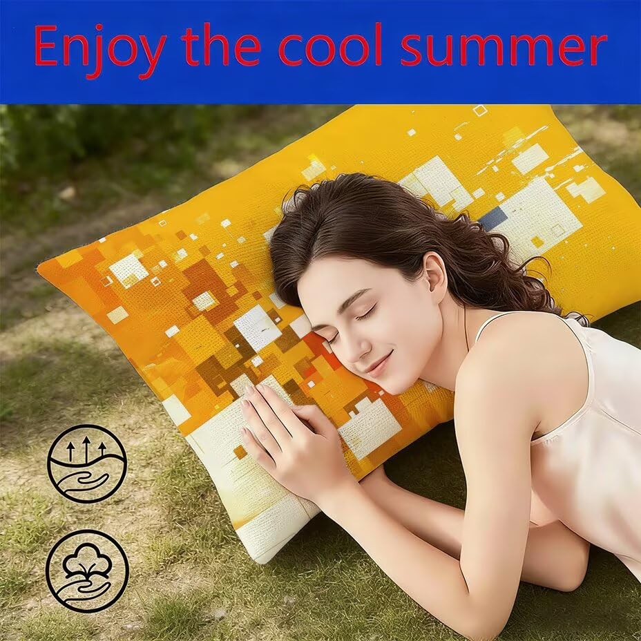 Funda de cojín de jardín con cremallera invisible y tejido impermeable amarillo 4