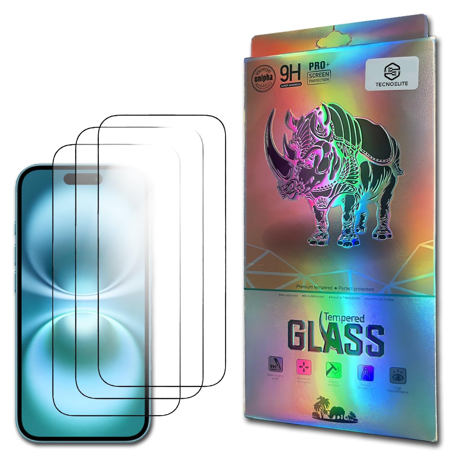 [3 Piezas Protector de Pantalla para iPhone 13 Pro Max/14 Plus - Cristal Templado 9H, Ultra Transparente, 0.33 mm, Antiarañazos, Alta Resistencia (Iphone 13 Pro Max/14 Plus)
