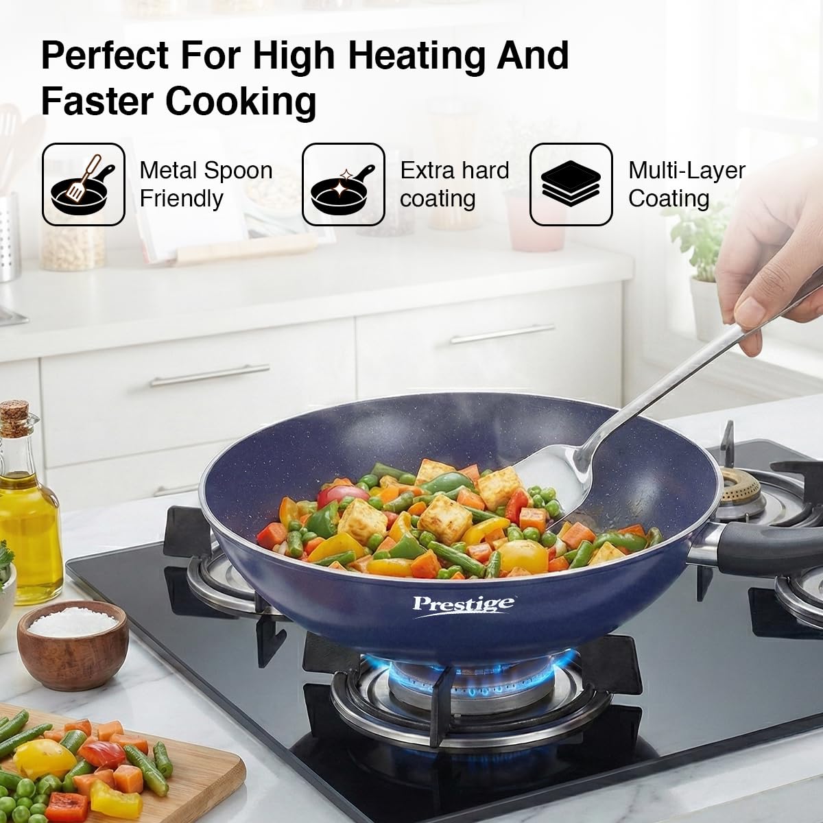 Prestige Ceraglide Ceramic Coating Non-Stick Aluminium Cookware Wok 28 Cm (3.3 Litre) 4
