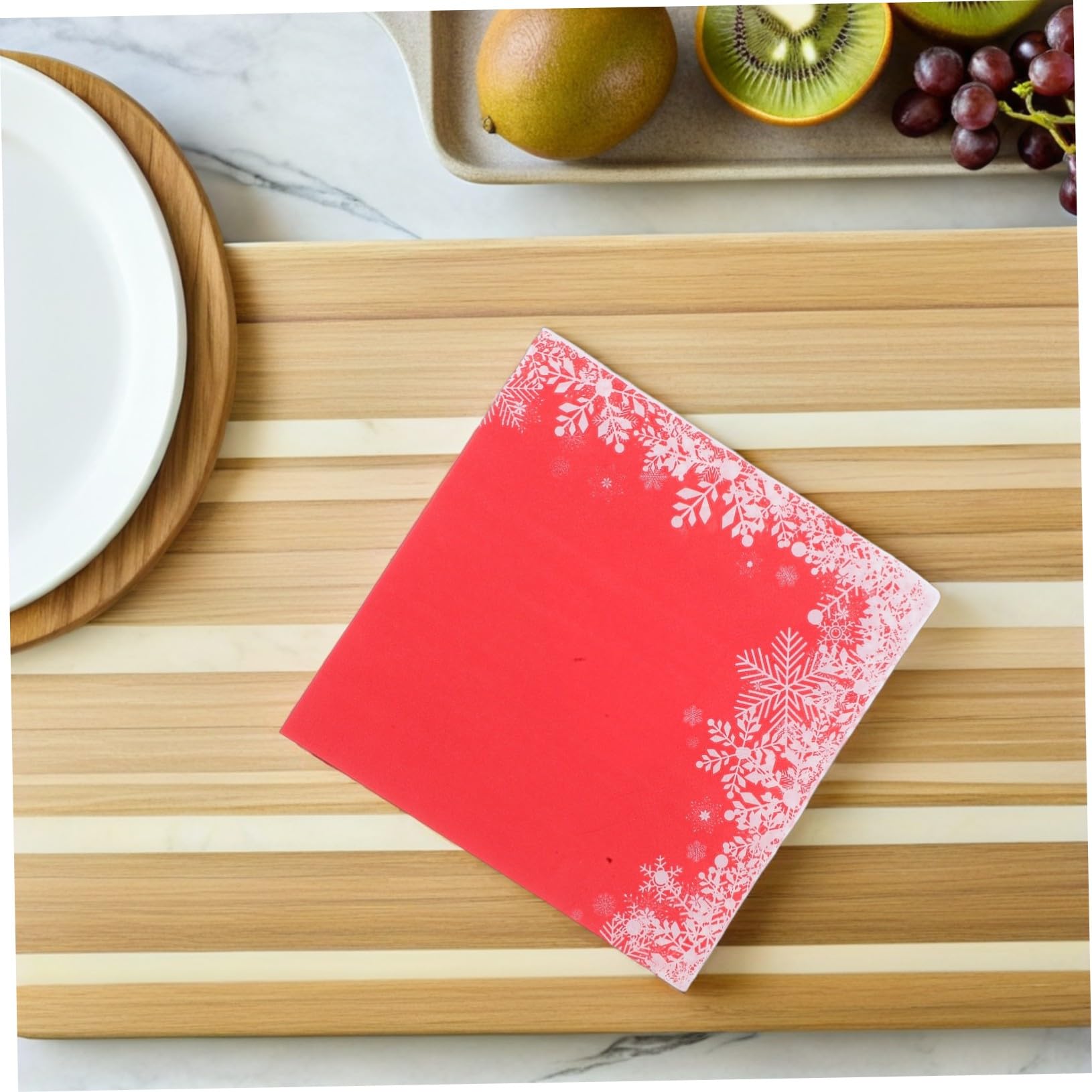100 piezas Servilletas Desechables de Papel con de Rojos y para Fiesta Navideña Absorbentes y Decorativas para Mesa de de Invierno