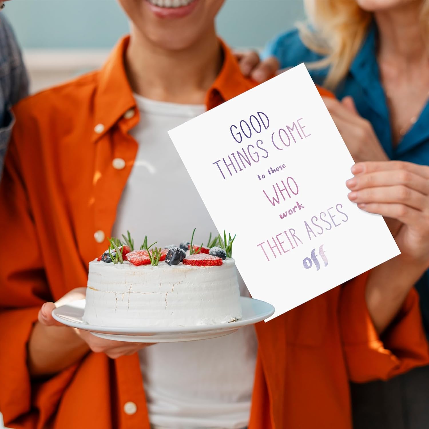 Huameigf Lovely Congratulations Card,Inspirational Work Hard Gifts,Good Things Come to Those Who Work Their Asses Off Card,Funny Promotions Cards for Friends 15 image 5 of 6 B09YNS7HWH