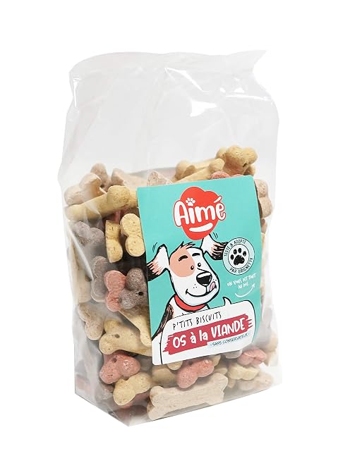 Foto 2 de 6 de Aimé - Hueso para Masticar para Perro Sabor Pollo - Dulce en Forma de Hueso - Comida Sabrosa y Gourmet - 500 G