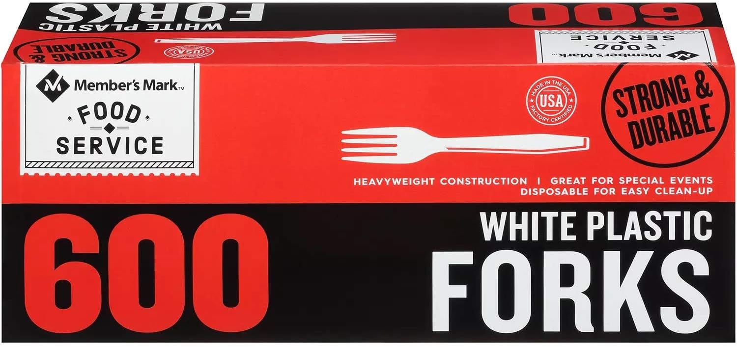 White Plastic Forks,, 600 Count