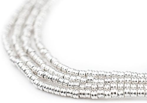 Miniatura 8 de TheBeadChest Cuentas Heishi dobles plateadas (0.079 in)