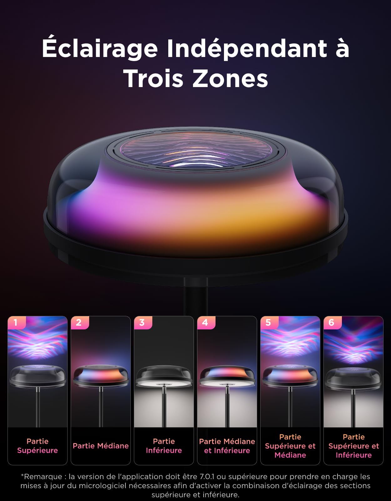 Govee Lampadaire Salon à Trois Zones Indépendantes, RGBIC d'Éclairage Ondulé Blanc Chaud & Froid, Compatible avec Matter et Alexa, 80+ Modes Scène, 1000lm, 2700-6500K, Idéal pour Salon, Chambre,Bureau