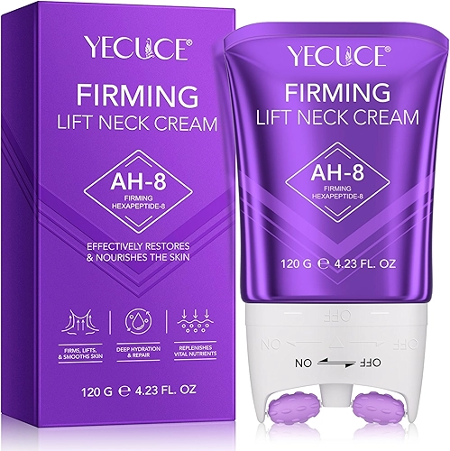 AH-8 Creme firmador para pescoço, cremes para apertar e firmar, tratamento antienvelhecimento para pescoço e peito para pele flácida crepey e rugas – Aperfeiçoamento feminino e masculino, 125