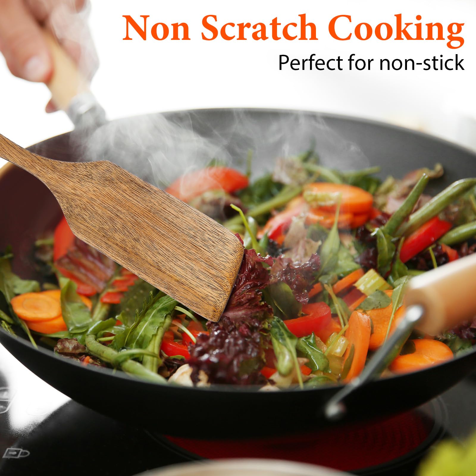 wooden spoon cooking spatula utensil wood spurtle scraper kitchen ladle bowl pancake food tilly living baking wok egg flipper oven cookware whisk scoop heat resistant pot holder fish home bakery sour - Image 4