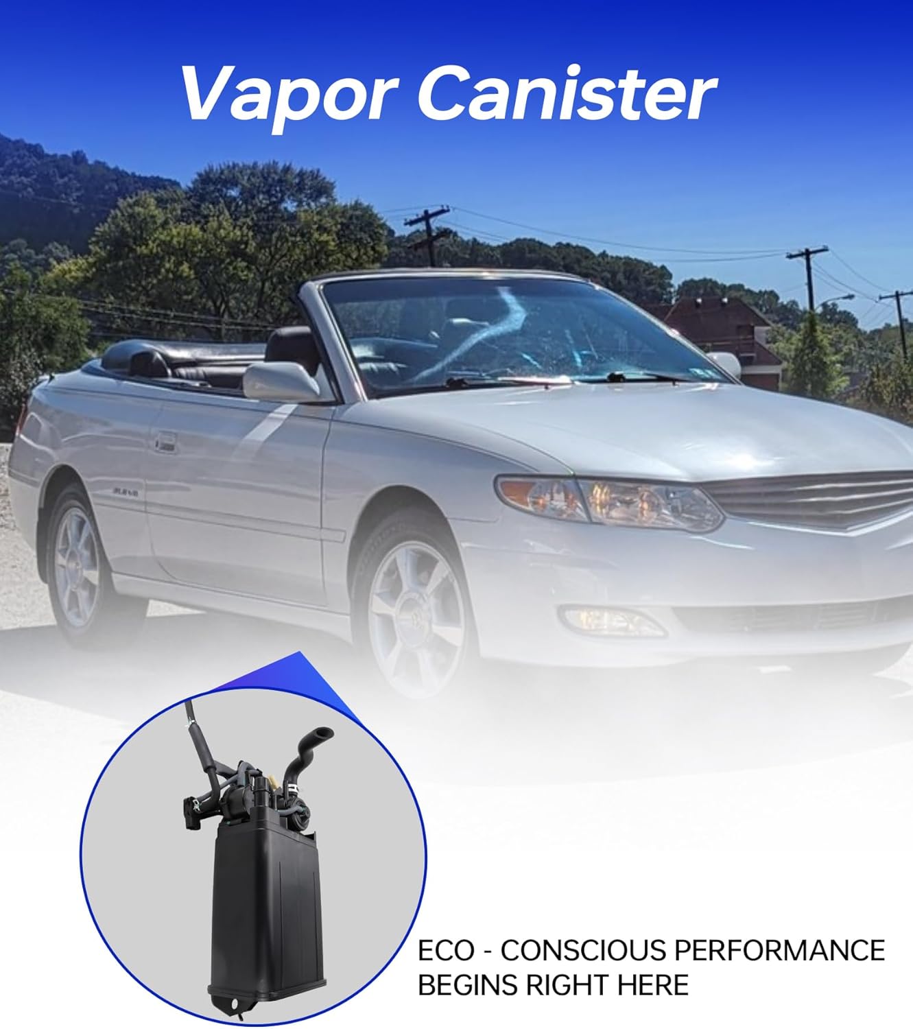 Flecto Vapor Canister, Evap Canister Compatible with Toyota Camry 2000-2003, Avalon 2000-2004, Solara 2000-2002, Evap Charcoal Fuel Storage System, Replace# 911-630, CP3260, VC4028, 4B1080
