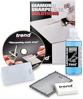 Trend Complete Credit Card Diamond Sharpening Kit with 180/300 & 600/1000 Grit Stones, Lapping Fluid, Non-Slip Mat, Cleaning Block & Sharpening Guide, DWS/KIT/D