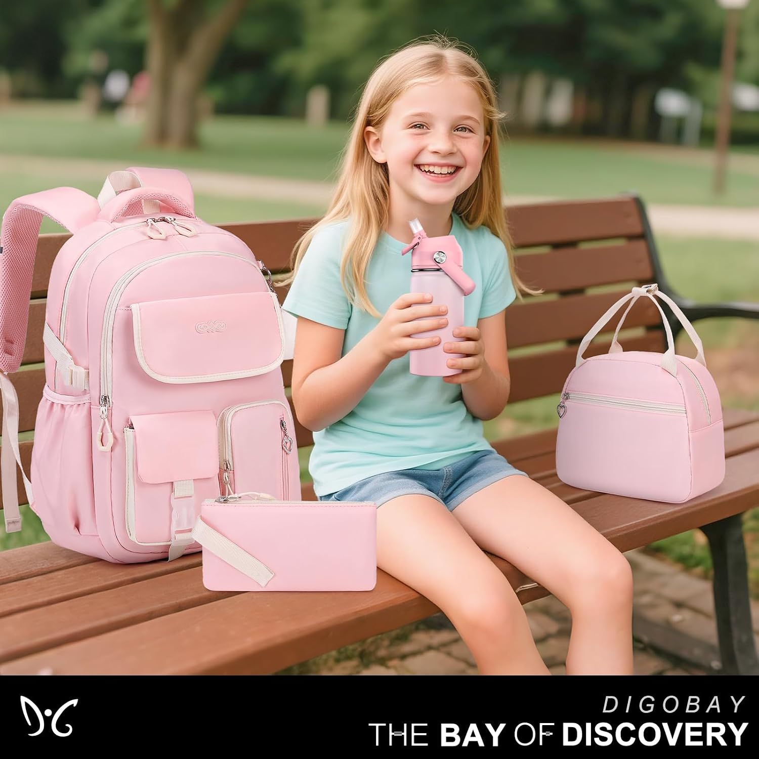 Digobay Backpacks Girls 6pcs 14oz Bottle