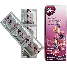 XIPURE 15 Condoms | 3 in 1 Dotted & Ribbed Condom | Regular Fit, Extra Silicone Lube Gel, Easy to Use, Teat Ended, Premium Natural Latex   Trusted Quality & Protection Condom