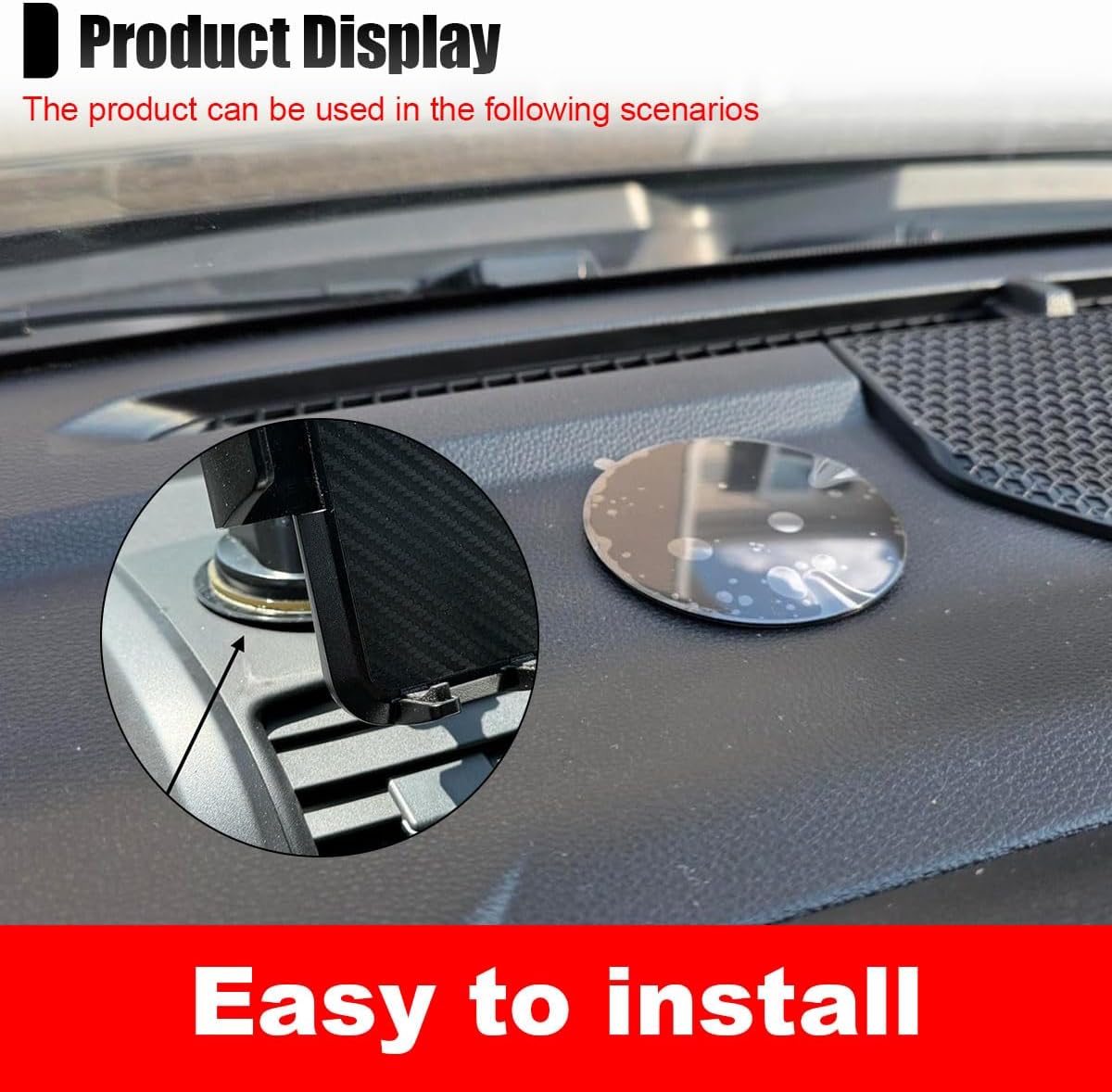 80mm Adhesive Dashboard Pad Mounting Disk, Heat-Resistant Sticky Pad for Suction Cup Dash Phone Mount, Universal Sticky Disc Replacement for Car Dash Cam Phone Holder GPS Suction Mount (3PCS) image 5