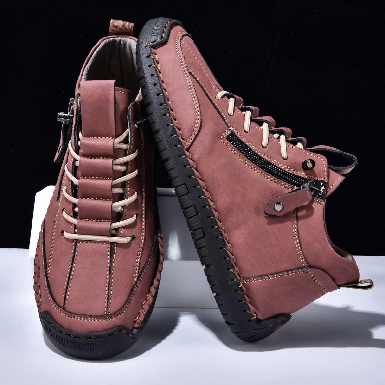 Generisch Buty do stroju ludowego, ślubne, do stroju bawarskiego, buty rekreacyjne dla mężczyzn, z bocznym zamkiem błyskawicznym, sznurowane, do noszenia na co dzień, do całorocznego komfortu