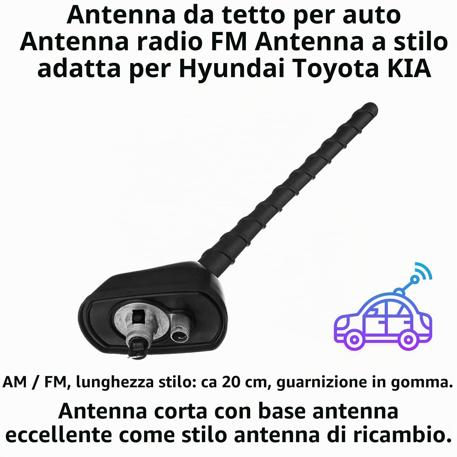 R15CS, antenna esterna per tettuccio auto, radio AM/FM per Hyundai, Toyota, KIA – ottima qualità di ricezione per radio FM