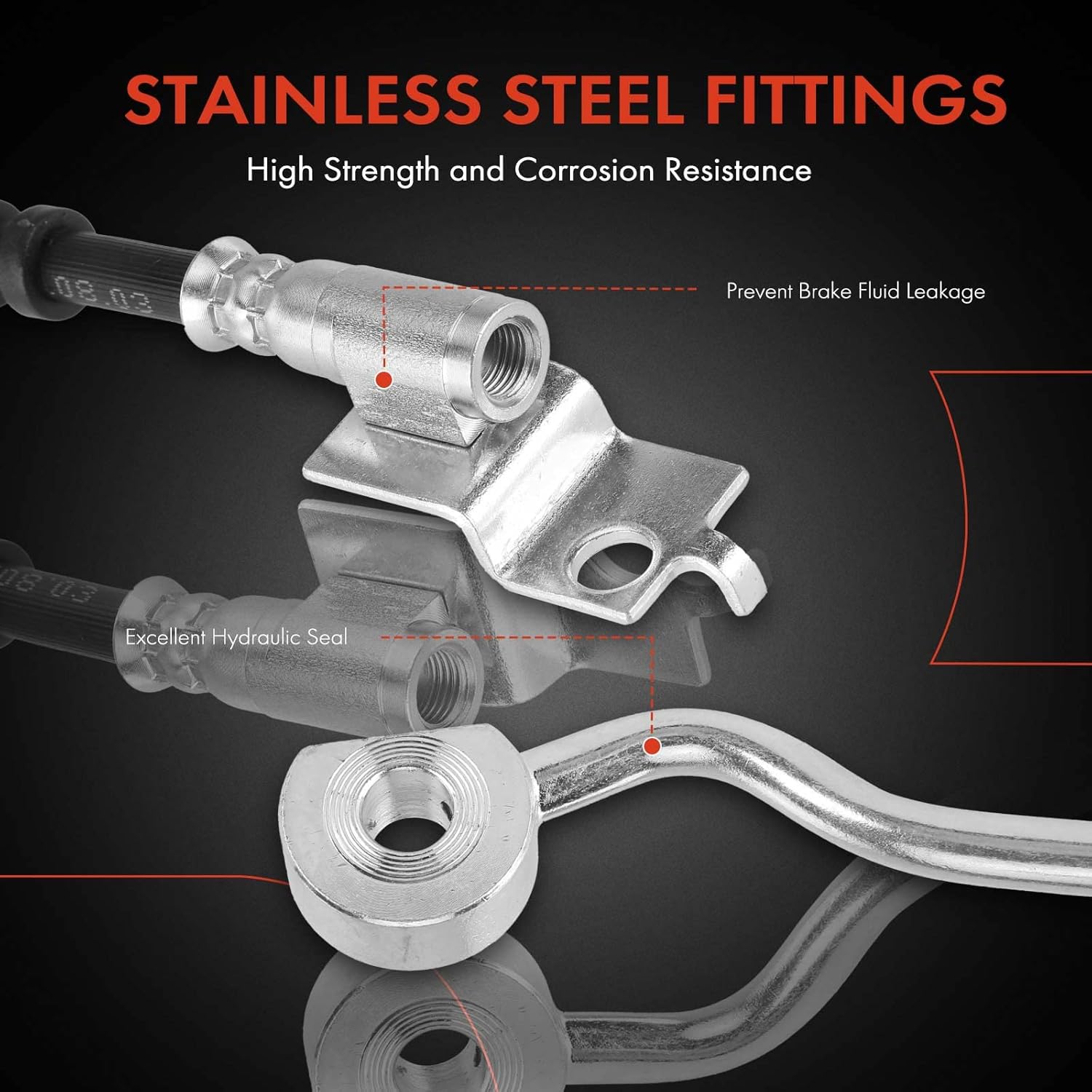 A-Premium Front Driver Brake Hydraulic Hose Compatible with Jeep Models - Wrangler 1990 1991 1992 1993 1994 1995 - Replace# 52008779AC