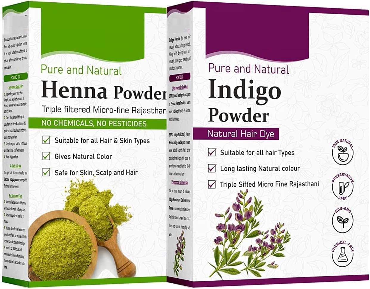 MI Indigo and Henna Powder for Hair (400 Grams Total)