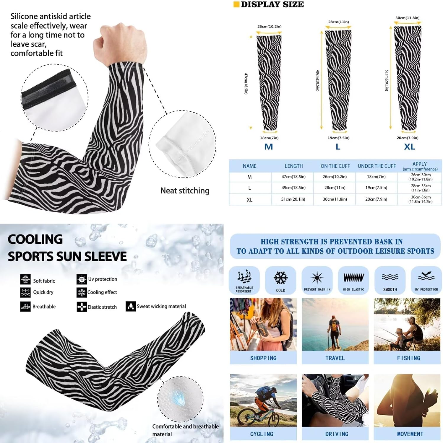Binienty Cooling Arm Sleeves Set for Men and Women, 5PCS Summer Outdoor Accessories with Sun Visor and Headbands