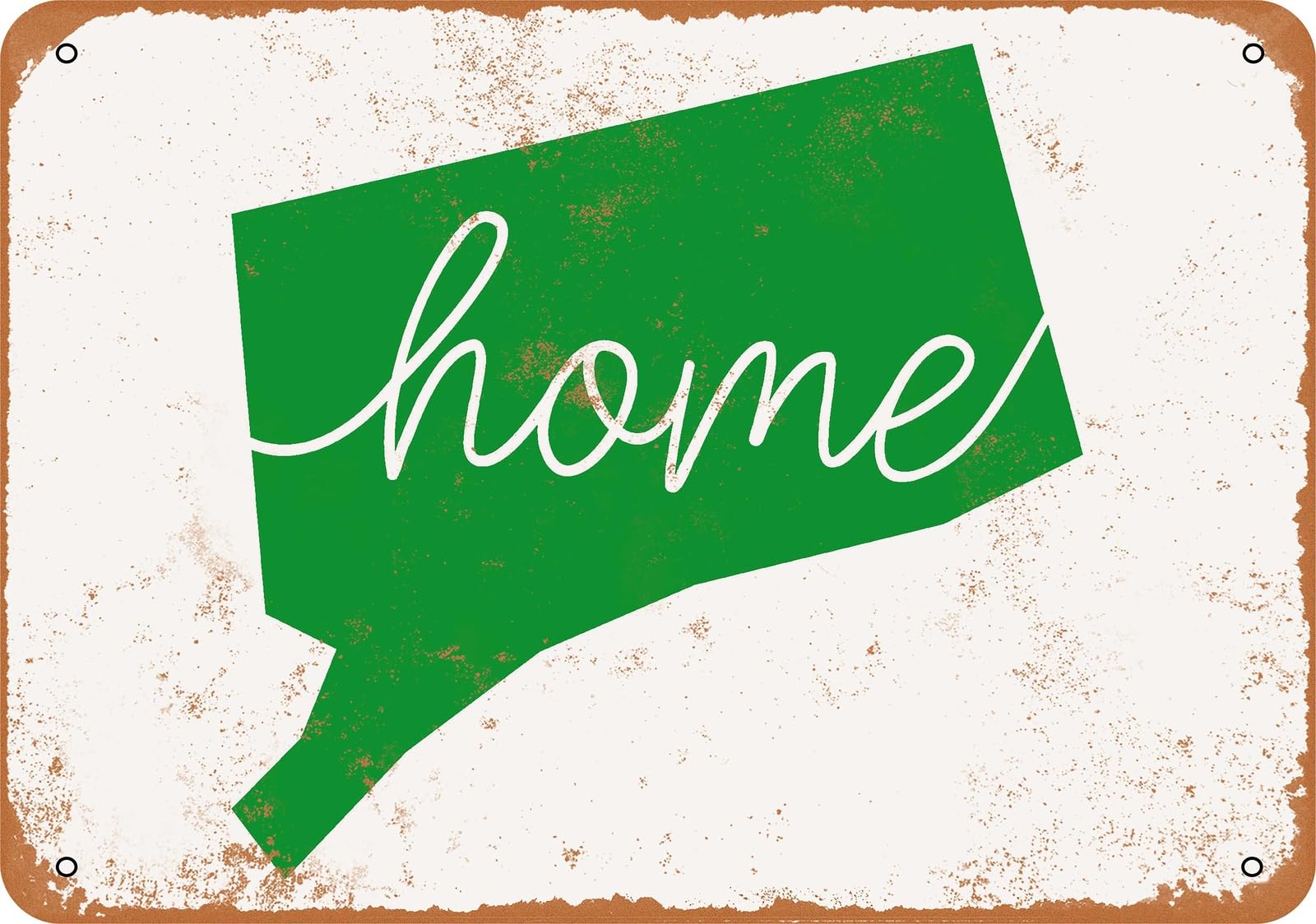 Miaomansenstore Metal Sign - Home Connecticut - Vintage Look Home Decor