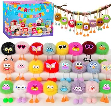 Holydeck 24 Pcs Cute Plush Keychains Toys Keychain Decoration Stuffed Toy Bulk Great for Kids Boys Girls Party Favors Classroom Prizes Birthday Goodie Bags Pinata ToysGeneral