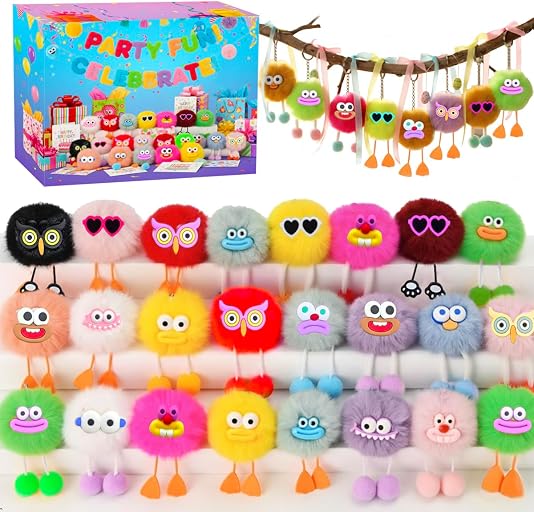 Holydeck Holydeck 24 Pcs Cute Plush Keychains Toys Keychain Decoration Stuffed Toy Bulk Great for Kids Boys Girls Party Favors Classroom Prizes Birthday Goodie Bags Pinata Toys(General)