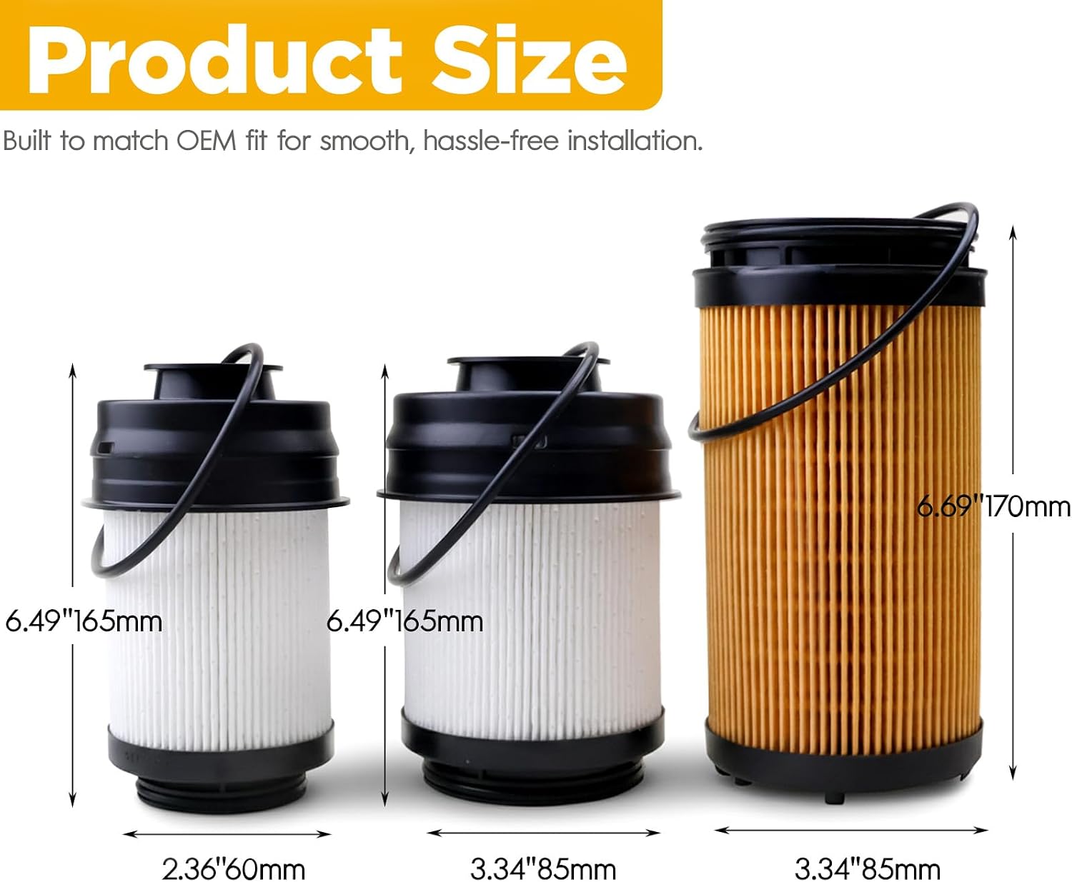 68677800AA Fuel Filter Water Separator & 68677810AA Oil Filter, 6.7 Cummins Fuel Filter Water Separator Set Compatible with 2025-2026 Ram 2500 3500 4500 5500 6.7L Cummins Turbo Diesel Engines