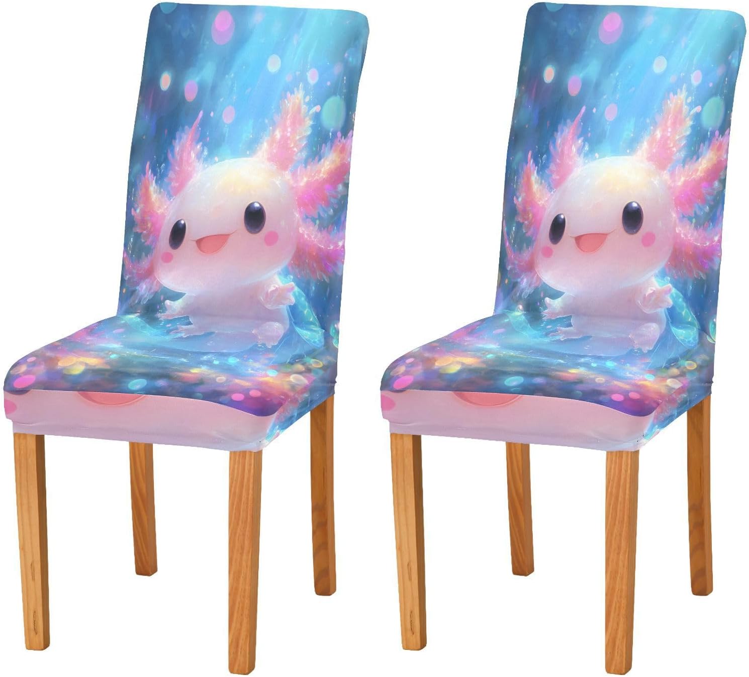 ALAZA Chair Covers for Dining Room, Salamander Shiny Stretch Chair Cover Sets Chair Protector Removable Washable for Ktichen Restaurant Hotel