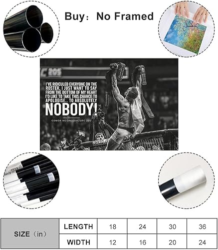 Miniatura 2 de Póster de Conor Mcgregor con texto en inglés Canavs para habitación de niños, sin marco, 16 x 24 pulgadas (15.7 x 23.6 in)