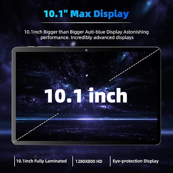 TUOHAITIME Android 16 Tablet,10 inch Tablets, Octa Core CPU, Blue