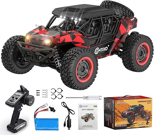 Contixo Autos RC todo terreno 116, auto de control remoto de alta velocidad de 25 MPH con control remoto de 2.4 GHz, vehículo eléctrico 4WD, camión