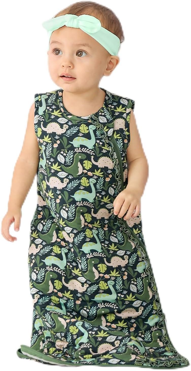 Newborn Baby 1 TOG Sleeveless 2-Way Ruffled Zippered Sleep Bag Viscose from Bamboo 0-36 Months