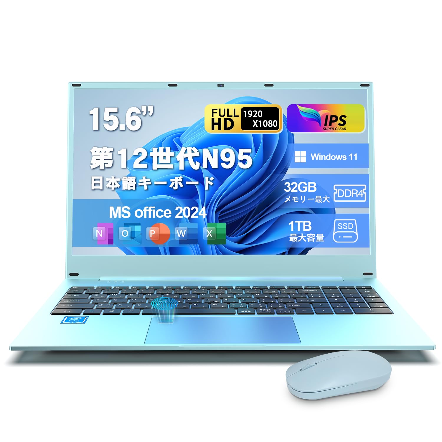 VETESA N95 512GB/16GB 15.6インチFHD ノートパソコン VETESA 新品ノートパソコン パソコン Intel Celeron N95 メモリ