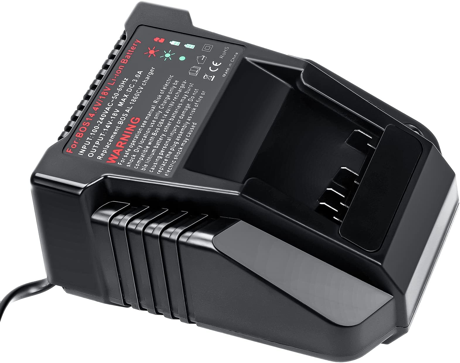 BC660 Li-ion Charger for Bosch SKC181-02 BC1880 BC630 BAT609G BAT618 2607336236 Electrical Drill 14.4V- 18V 1018K Replacement Battery (US Plug)