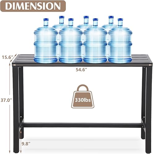 Miniatura 28 de Mesa de barra de altura de mostrador de patio al aire libre, rectangular de 47 pulgadas para patio, jardín, balcón, junto a la piscina