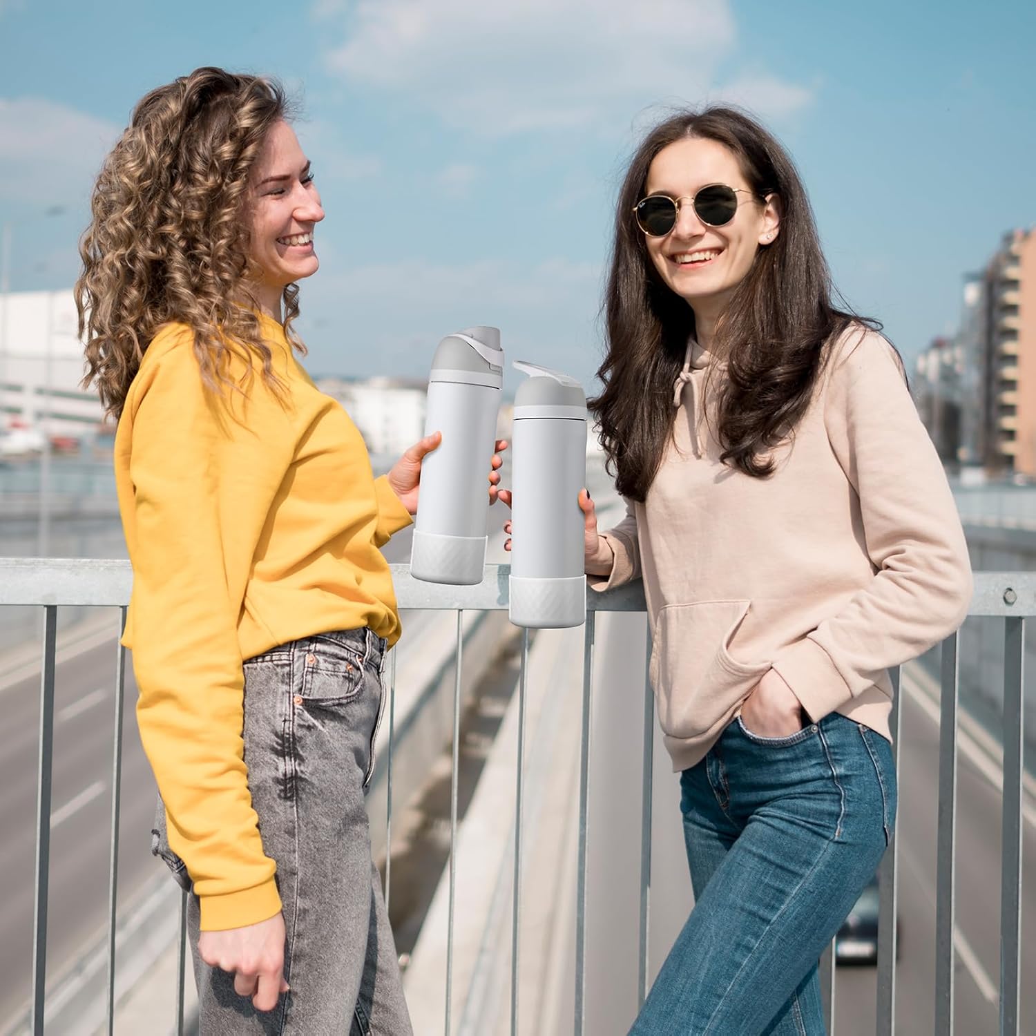 yoelike Grid Silicone Boot for Owala Water Bottle, Anti-Slip Protective Sleeve for FreeSip/Twist/Flip, Bottom Bumper Cover for Watter Bottle Accessories - Image 5