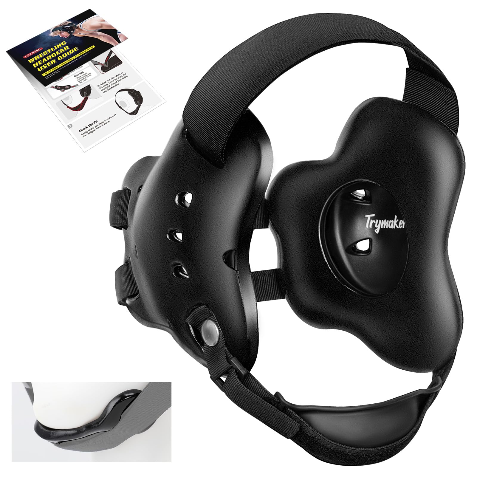 Trymaker Wrestling Headgear, Youth Head Gear with Chin Cup &amp; Pad