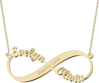 Personalisierte Infinity Namenskette Silber 925，Gold Unendlich Kette mit Namen schmuck Damen Geburtstagsgeschenk für Frauen mädchen Mutter Tochter