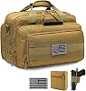 DBTAC Gun Case Bag Deluxe Middle Size | Tactical 2~4 Pistol Bag Firearm Shooting Case with Lockable Zipper for Shooting Range Outdoor Hunting | US Flag Patch MOLLE Pouch Universal Holster Included