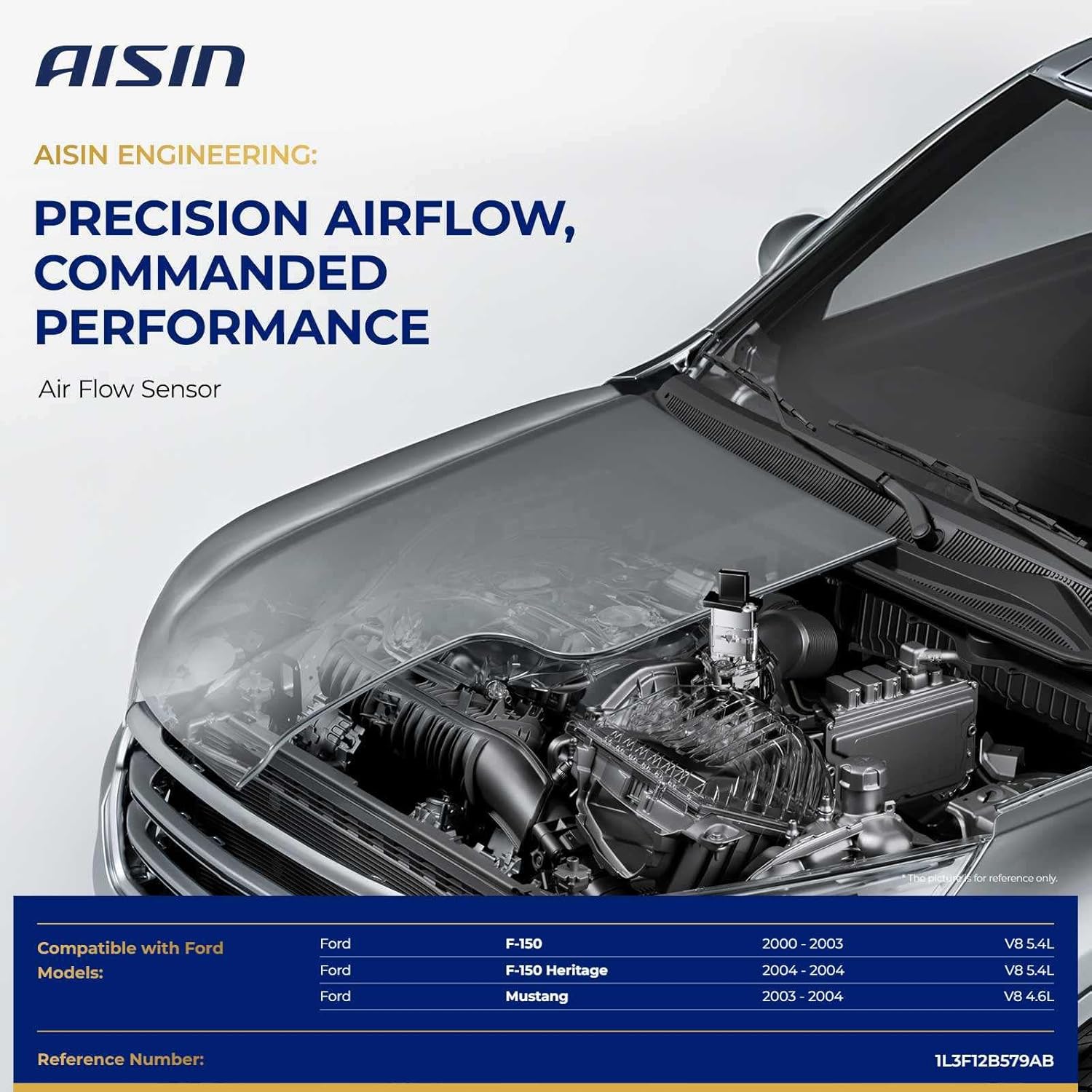 AISIN AFTERMARKET MAFFD-00018 Mass Air Flow (MAF) Sensor - Compatible with Ford F-150 2000-2003, Mustang 2003-2004, F-150 Heritage 2004-4.6L 5.4L, with 4 Pins