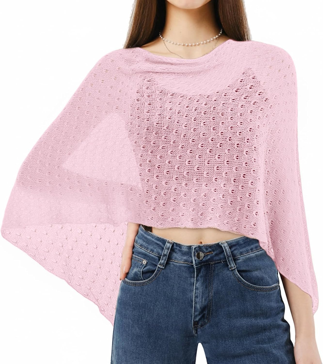 Cutecrop Women Sheer Poncho Shrug Lightweight Women Cape Poncho Shrug Sheer Blouse Top Bolero Shawl for Evening Dress