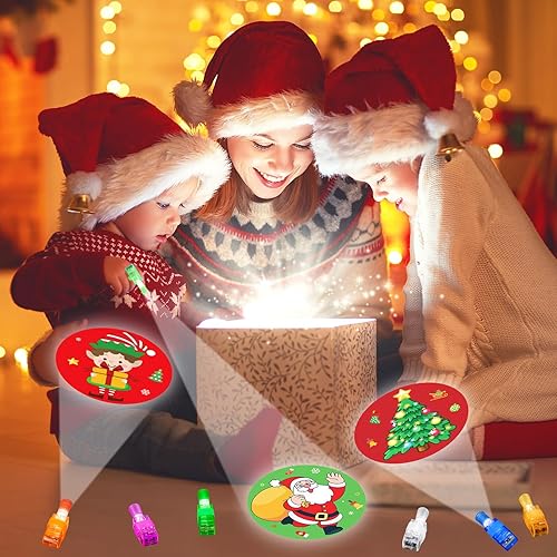 Miniatura 8 de 40 recuerdos de fiesta de Navidad para niños, luces de dedo iluminadas, juguetes para bolsas de golosinas, regalos que brillan en la oscuridad,